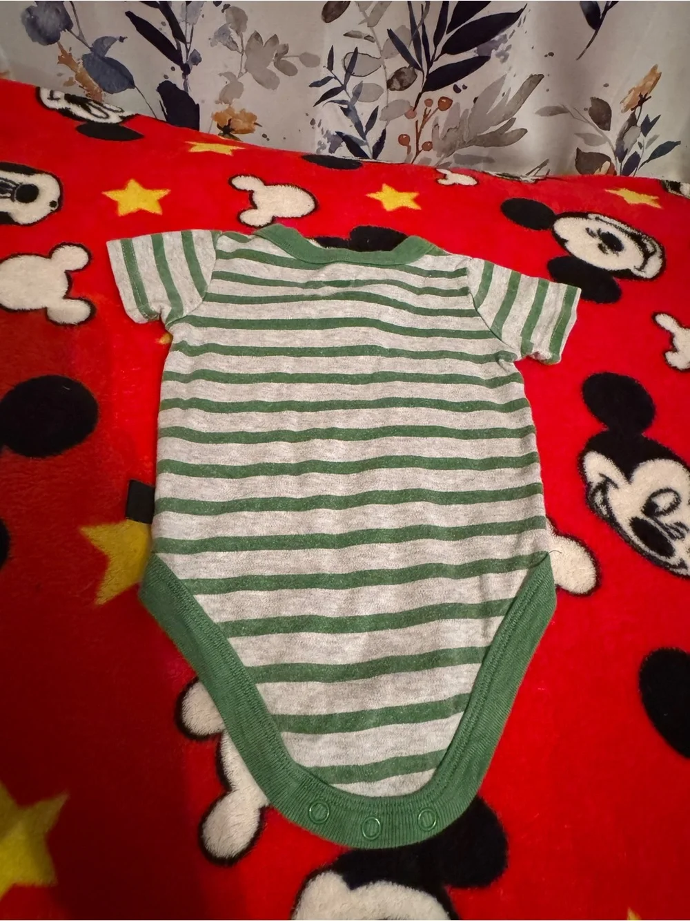 Green Striped Tractor Baby One-Piece John Deere Size 3 Months C5